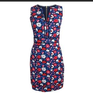 Kate Spade NY Navy Blue Daisy Jacquard Sheath Dress